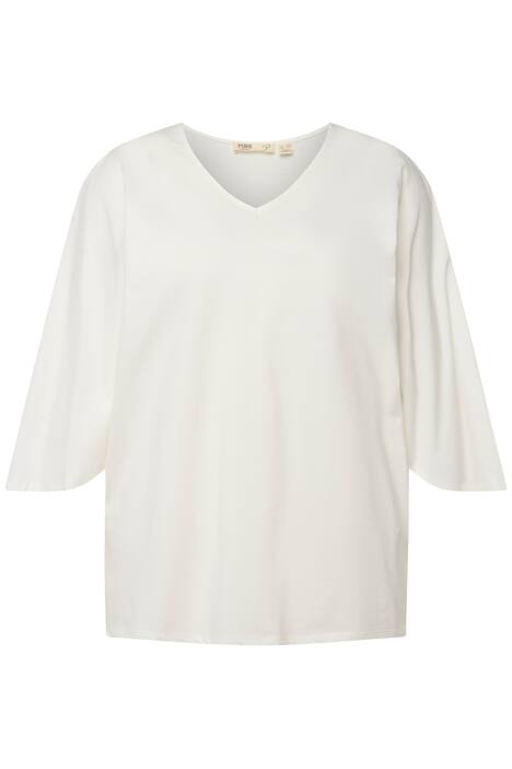 Tričko, výstřih do V, 3/4 netopýří rukávy, biobavlna