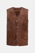 Lederweste, Veloursleder, Metallknöpfe, große Tasche