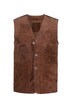 Kožená vesta, semiš, kovové knoflíky, velké kapsy