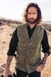 Gilet en cuir suédé, grandes poches