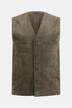 Gilet en cuir suédé, grandes poches