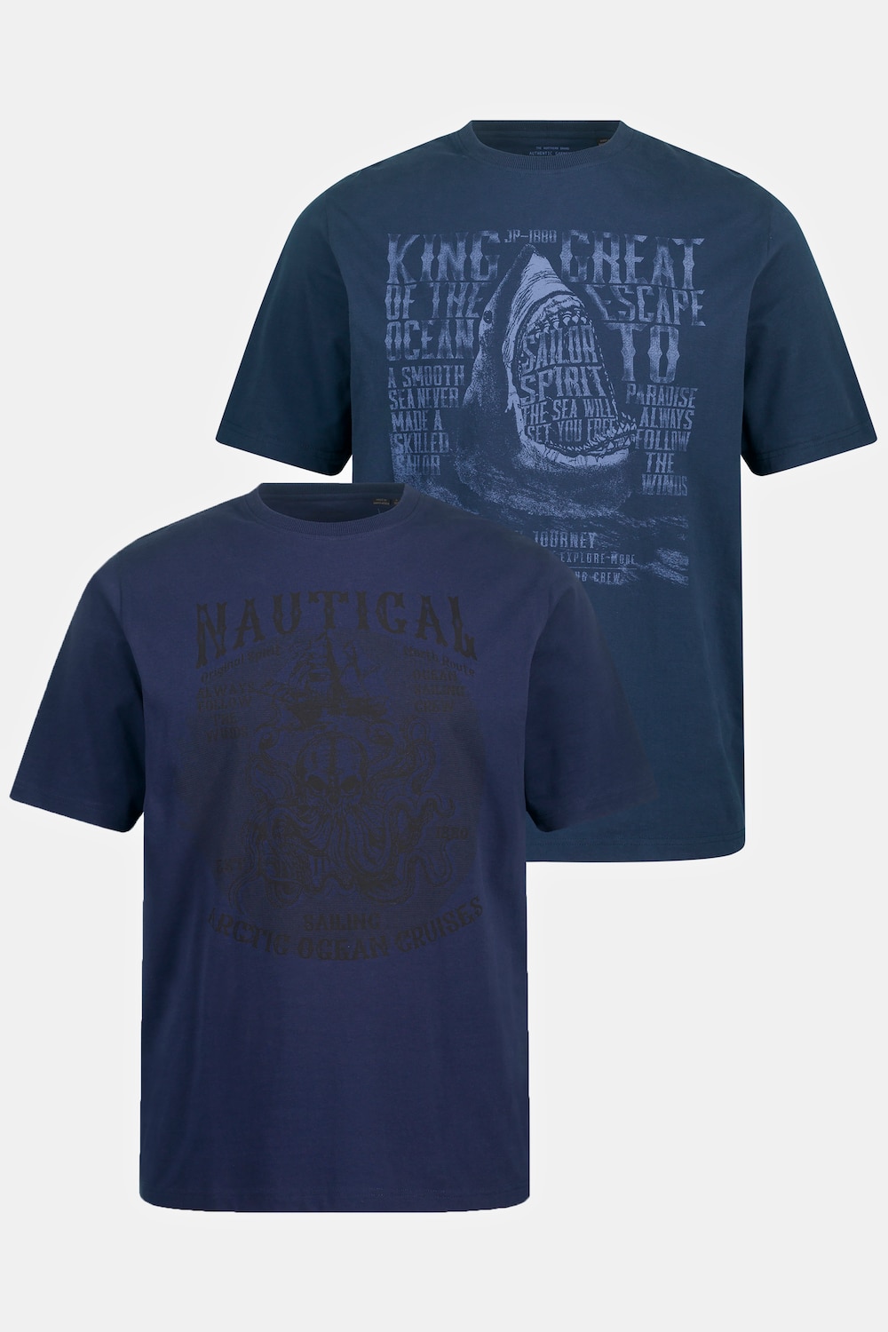 Grote Maten T-shirts, Heren, blauw, Maat: 5XL, Katoen, JP1880