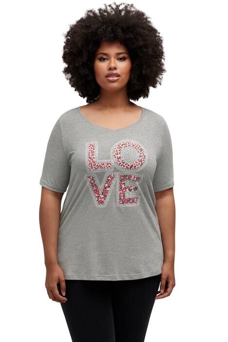Tričko, Love, A střih, výstřih do V, krátké rukváy