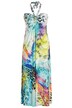 Maxi šaty, vázání za krk, plošný potisk, bez rukávů