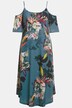 Midikjole, off-shoulder, allover-print, halvlange ærmer, afrundet søm