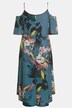 Midikjole, off-shoulder, allover-print, halvlange ærmer, afrundet søm