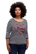 Tričko, proužky, srdce, Classic, kulatý výstřih, 3/4 rukávy