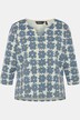 Sweatshirt, Blumen, A-Linie, Tunika-Ausschnitt, 3/4-Arm