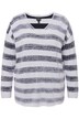 Svetr, nepravidelné pruhy, výstřih do V, dlouhé rukávy