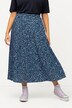 Plisowana spódnica, wzorzysta, linia litery A, elastyczny pas