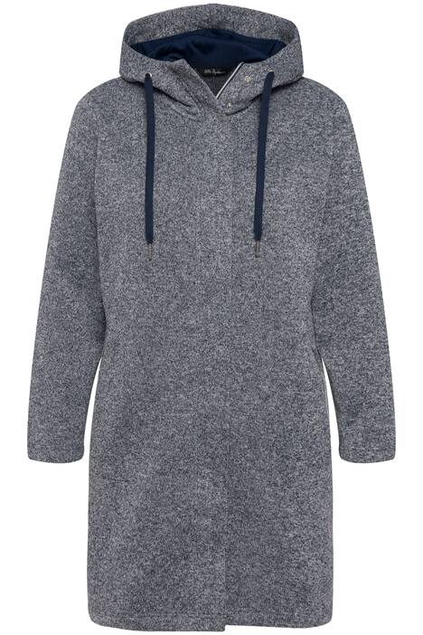 Bunda z pleteného flísu, stojáček, kapuce, kapsy na zip