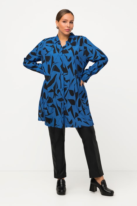 Kent pols Afkorting chiffon blouse, lang, oversized, overhemdkraag, lange mouwen | alle Blouses  | Blouses