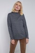 Sweatshirt, Straight Fit, Hahnentritt Muster, Stehkragen, Langarm