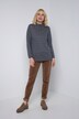 Sweatshirt, Straight Fit, Hahnentritt Muster, Stehkragen, Langarm