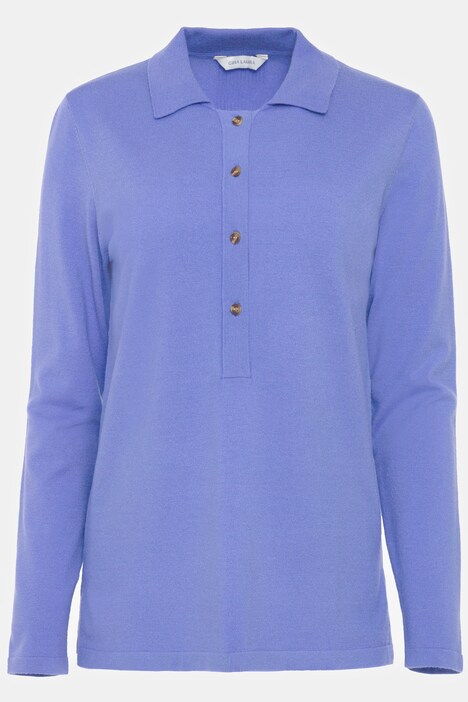 Polo-Pullover, Polokragen, Knopfleiste, Langarm