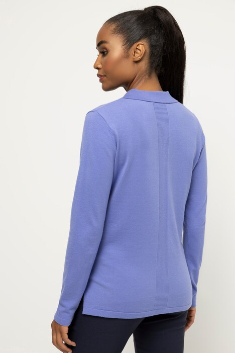 Polo-Pullover, Polokragen, Knopfleiste, Langarm