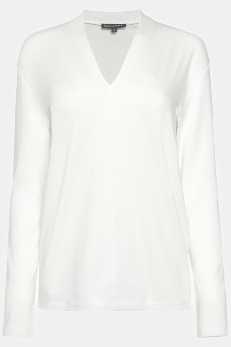 Shirt, Oversized, V-Ausschnitt, Langarm