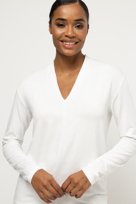 Shirt, Oversized, V-Ausschnitt, Langarm