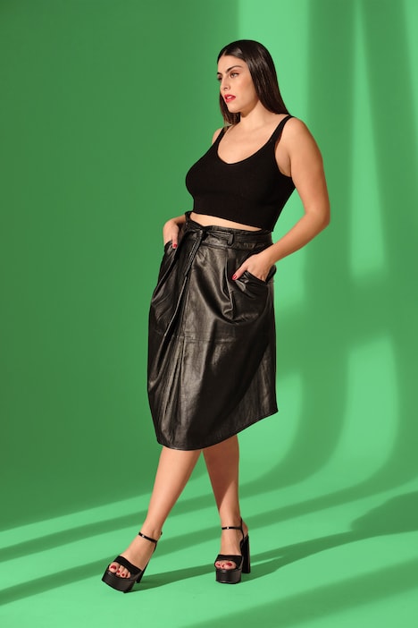 Leather A-Line Midi Skirt all | Skirts