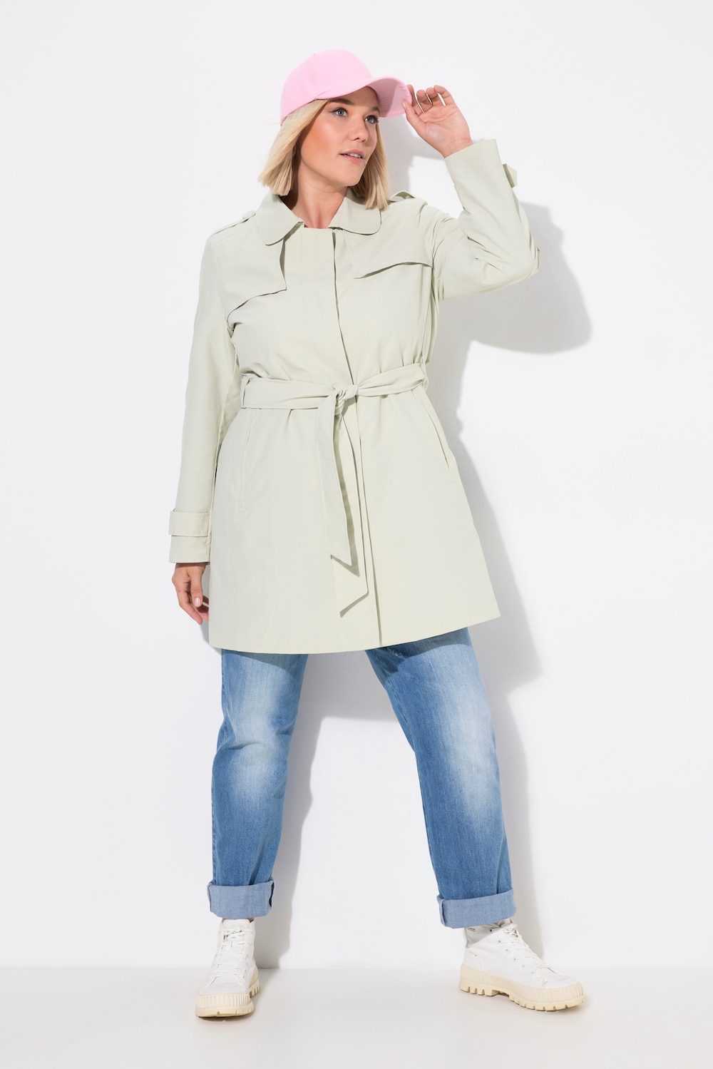 Große Größen Trenchcoat, Damen, beige, Größe: 54/56, Baumwolle/Synthetische Fasern, Ulla Popken