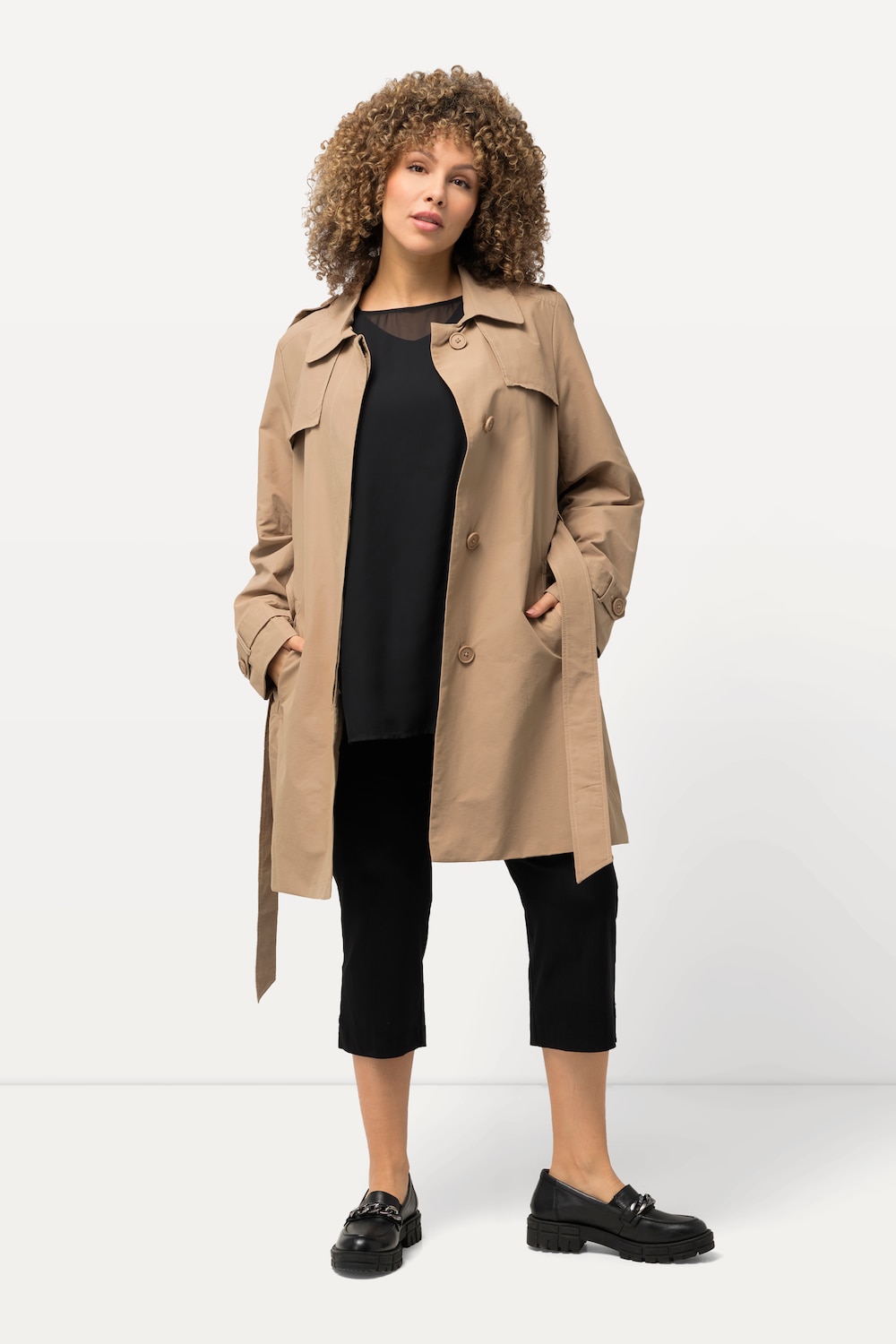 Große Größen Trenchcoat, Damen, braun, Größe: 42/44, Baumwolle/Synthetische Fasern, Ulla Popken