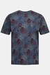 T-shirt, rękaw 1/2, roślinny nadruk, okrągły dekolt