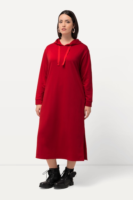 Hooded Statement Tie Stretch Sweatshirt Dress