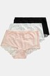 Hipster kalhotky, 3-balení, vzadu krajka