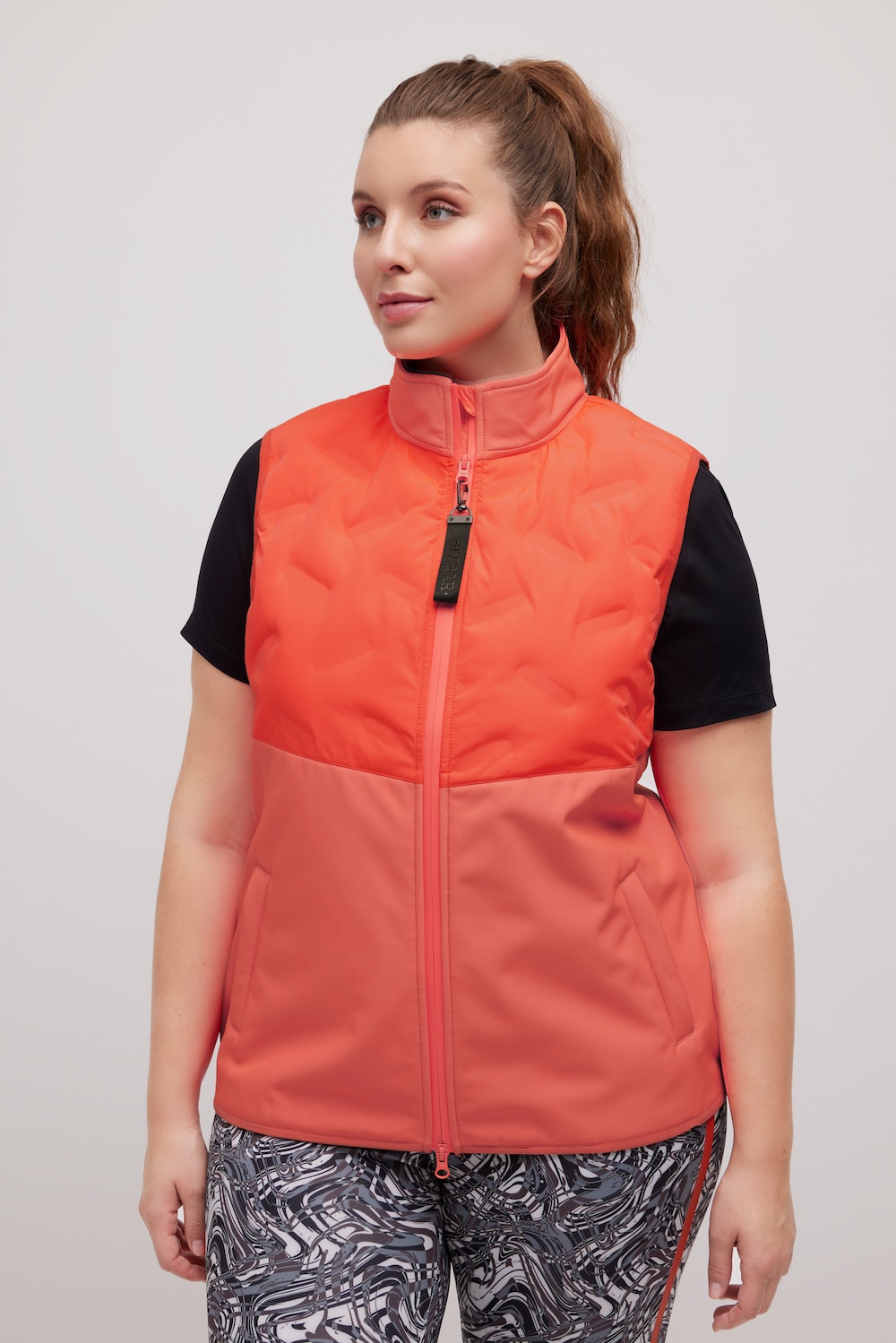 Große Größen Funktions-Softshellweste, Damen, orange, Größe: 50/52, Polyester, Ulla Popken