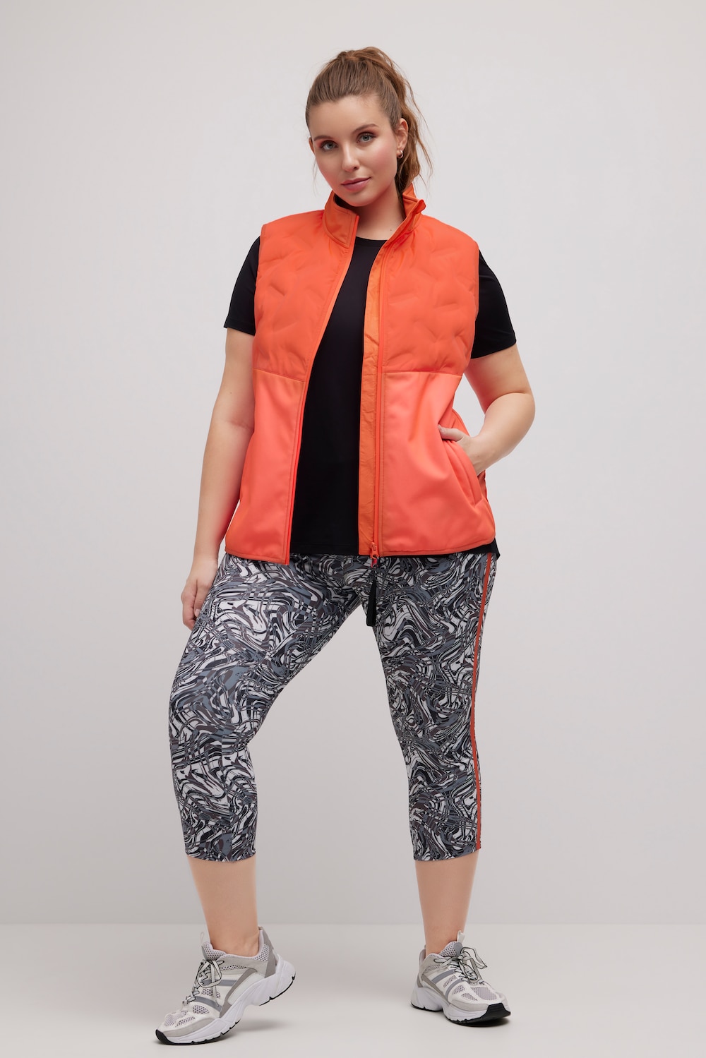 Große Größen Funktions-Softshellweste, Damen, orange, Größe: 50/52, Polyester, Ulla Popken