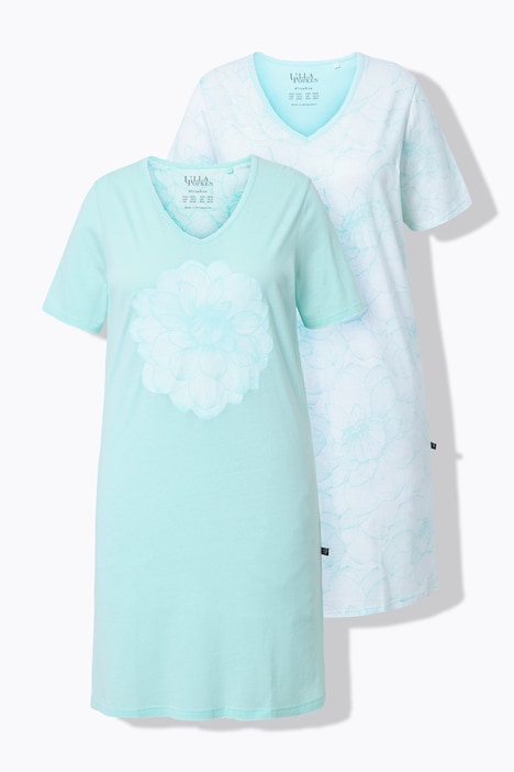 2 Pack Cotton Sleep Tees - Light Blue