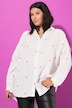Hemdbluse, oversized, Musselin, Hearts-Stickerei