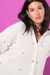 Hemdbluse, oversized, Musselin, Hearts-Stickerei
