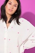 Hemdbluse, oversized, Musselin, Hearts-Stickerei