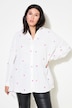 Hemdbluse, oversized, Musselin, Hearts-Stickerei