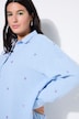 Hemdbluse, oversized, Musselin, Hearts-Stickerei