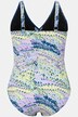 Wrap Look Pattern Block Water Marble One Piece Swimsuit