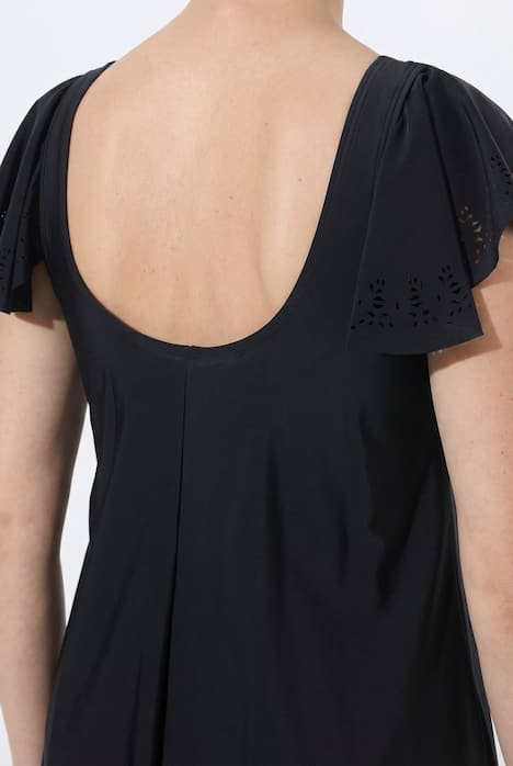 Badekleid, Flügelärmel, Softschalen, Lasercut-Muster, Bügel