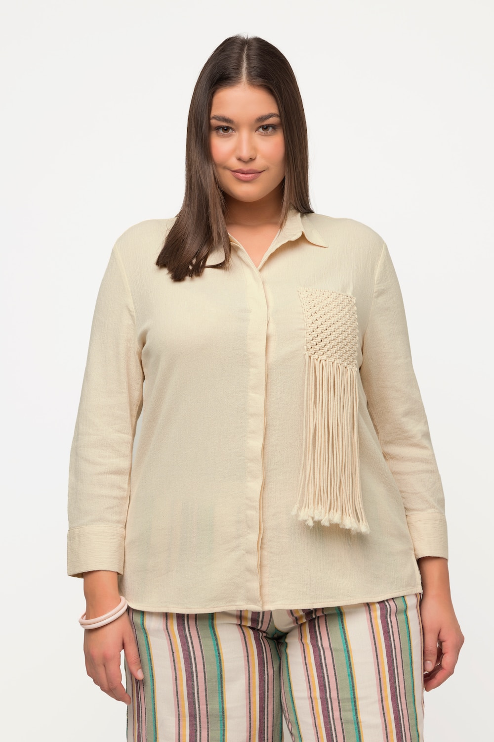 Thumbnail - Große Größen Shirtbluse, Damen, gelb, Größe: 50/52, Baumwolle, Ulla Popken