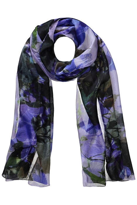 Hedvábný šál, lístky, extra dlouhý