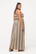 Vestido midi, rayas, forma en A, sin mangas, algodón orgánico