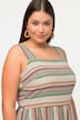 Vestido midi, rayas, forma en A, sin mangas, algodón orgánico