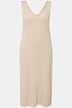 Strick-Midikleid, V-Ausschnitt, ärmellos, Biobaumwolle