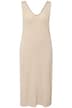 Úpletové midi šaty, výstřih do V, bez rukávů, biobavlna