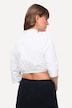 Dirndlbluse, stående krave, blonder, V-udskæring, 3/4-lange ærmer