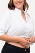 Dirndlbluse, stående krave, blonder, V-udskæring, 3/4-lange ærmer