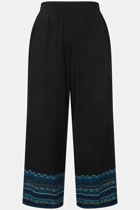 Amazon.com: Women's Cotton Linen Palazzo Pants Summer Casual High Waist Wide  Leg Capri Pants Comfy Loose Trousers with Pockets Black : Sports & Outdoors