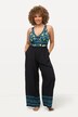 Pantalon palazzo, lisière, jambes larges, taille élastique