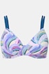 Bikini, Aquarellmuster, Bügel, ohne Softcups, Raffung