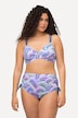 Bikini, Aquarellmuster, Bügel, ohne Softcups, Raffung